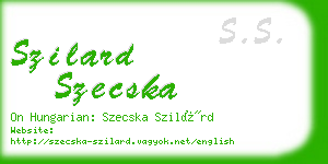 szilard szecska business card